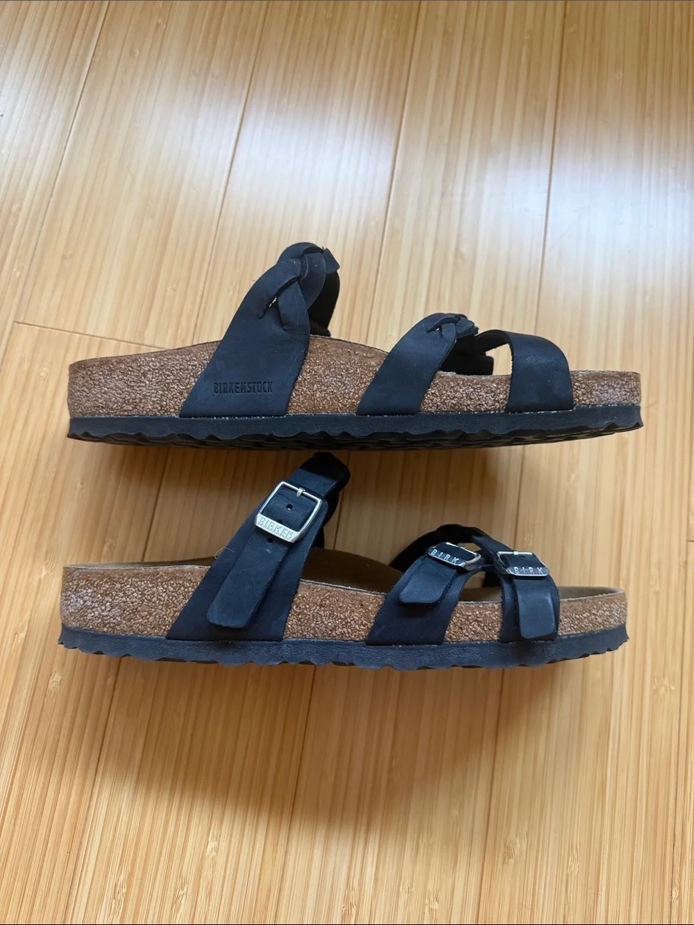 Birkenstock Franca Braided black leather sandals 38